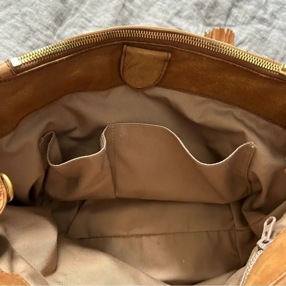 J. Crew Peyton Brown Leather Satchel Crossbody Shoulder Bag Warm Sienna
